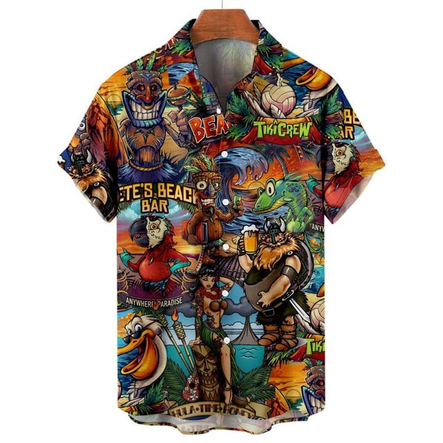 Summer Skull 3d Hawaiian Shirt for Man Oversized Casual Men's Shirts Streetwear Beach Male Tops Short Sleeve Blouse Trendy Tees