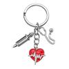 Keychain Nurse Doctor Gift Ecg Heart Pendant Occasion Pendant Syringe Decoration