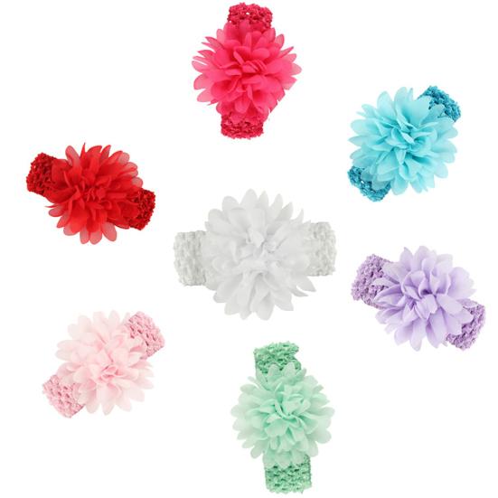 Fashion Baby Girls Kids Chiffon Flower Elastic Headband Hair Accessory Headwear