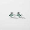 MODIAN Real 925 Sterling Silver Cute Mini Tiny Small Vintage Green Stud Earrings For Women Pave Setting CZ Fine Jewelry Gift