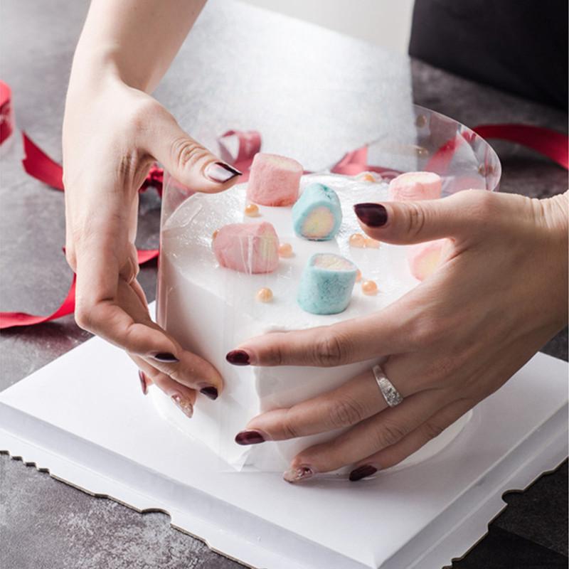 50pcs 6" Mousse Cake Edge Transparent Clear Baking Tool Kitchen Gadgets Wrapping Tape Collar Roll Packaging