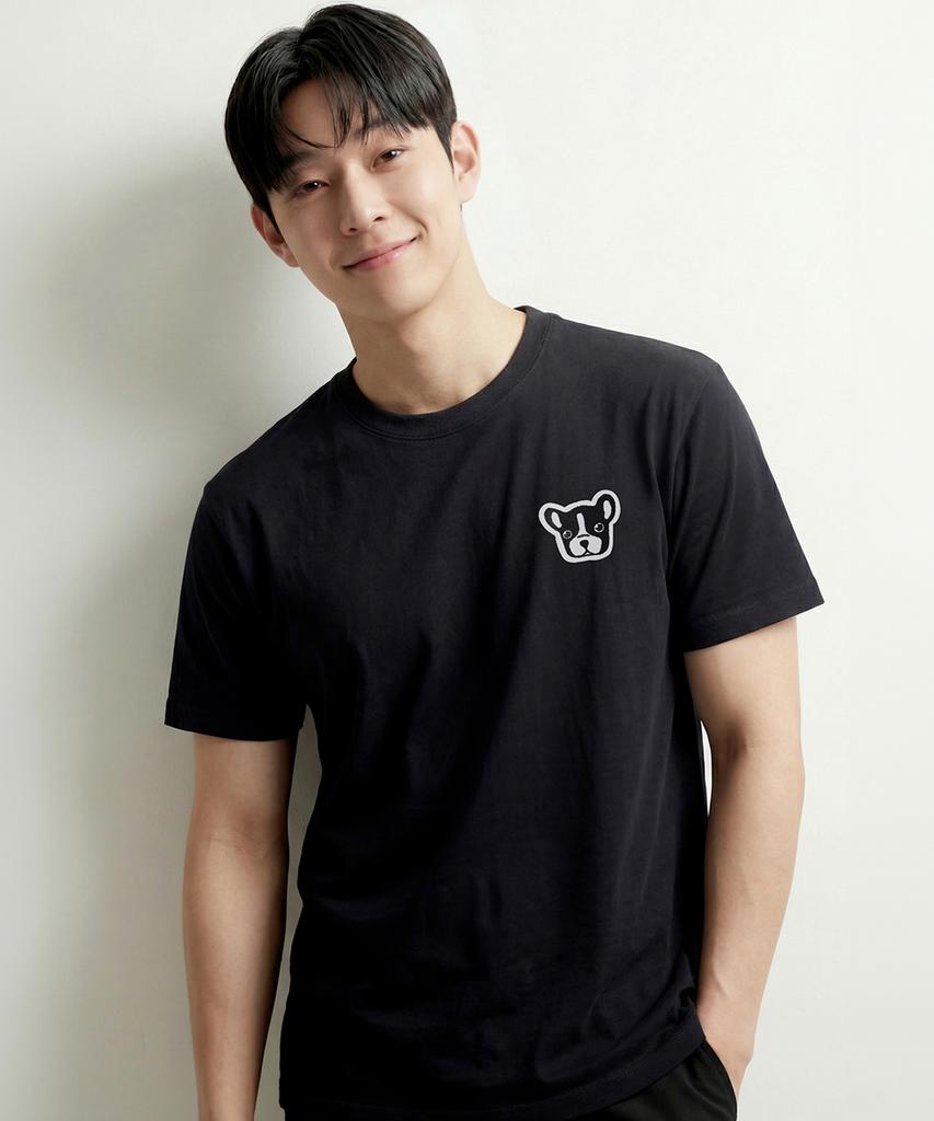 OKSTAR Bulldog Embroidered Patch Short Sleeve T-Shirt (Type A)