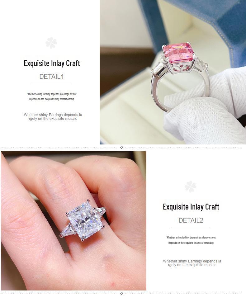 Women's Fashionable 5 Carat Fancy Cut Colored Moissanite Rings