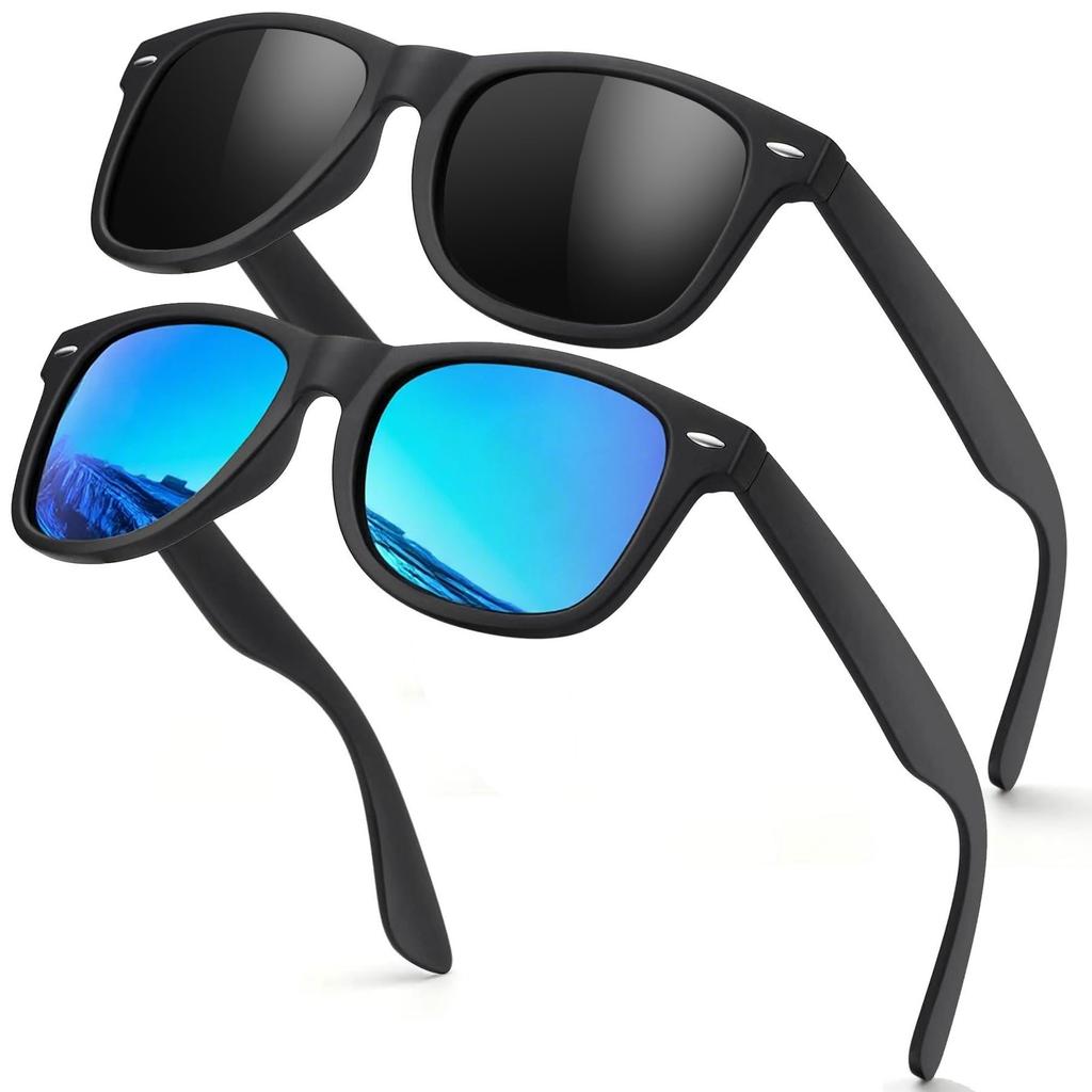 MAIVARDAY Sunglasses for Men and Wellington TR90 UV400 Set of 2 Women, Polarized, Driving, Style, Ultra-Elastic Material, Ultra-Lightweight,
