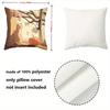 Autumn Cat Pattern Decorative Throw Pillow Cover 2D Printed Polyester Sofa Cushion Case for Home Living Room Decor