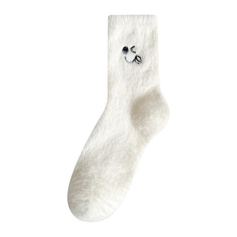 Mink Socks Women'S Fleece Thickened Thermal Tube Socks Milk Socks Thickened
