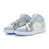 Jordan Air Jordan 1 Mid High top Vintage Basketball Shoes GS Blue Silver FQ9117-400(Team80-)