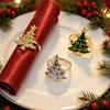 1Pcs New Year Party Supplies Christmas Napkin Rings Xmas Tree Ornaments Christmas Home Kitchen Dinner Table Decoration