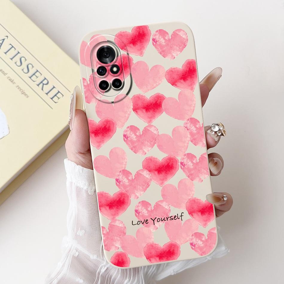 For Huawei Nova 8 8i Beautiful Bow Rose Painting Phone Case For Huawei Nova8 Nova8i Shockproof Soft Silicone Cases