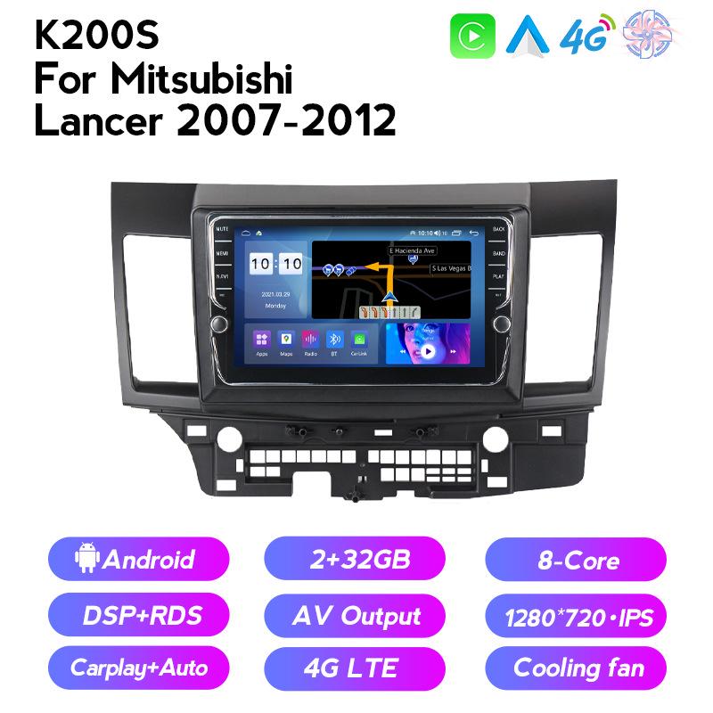 Android Central Control Screen with Wireless CarPlay for 2007-2012 Mitsubishi Lancer Models