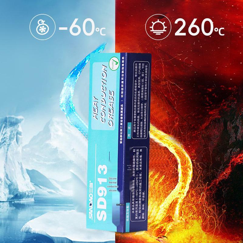 Mishima SD913 Thermal Silicone for Electronic Components: CPU, LED Bonding Paste, 1.2 W/mK Conductivity.