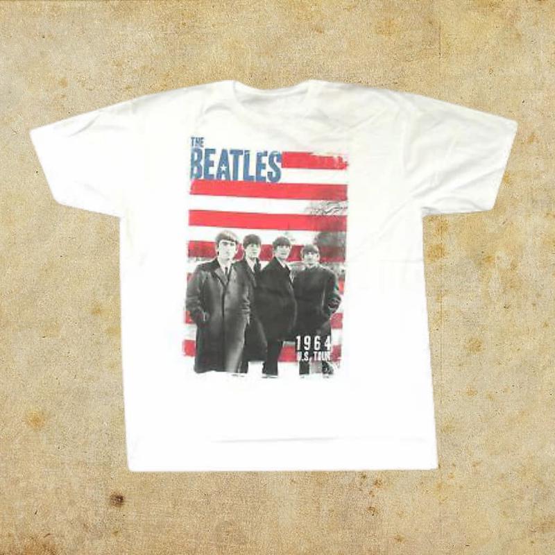 The Beaaatless Red Stripes T-Shirt Vintage Rock Band Tee Unisex T-Shirt XXL