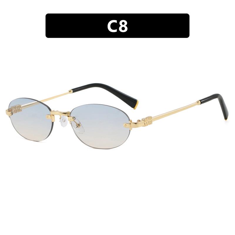 Retro Oval Frameless Sunglasses: 2025 Trendy European & American Style for a Chic Look