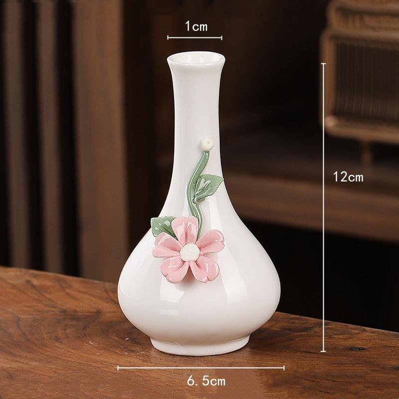 Mini vază vază ceramică cu flori în relief porțelan artizanat accesorii aranjamente florale hidroponie terariu decorare acasă
