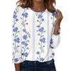 Women's Casual Long Sleeve Floral Print Round Neck Top for Everyday Wear