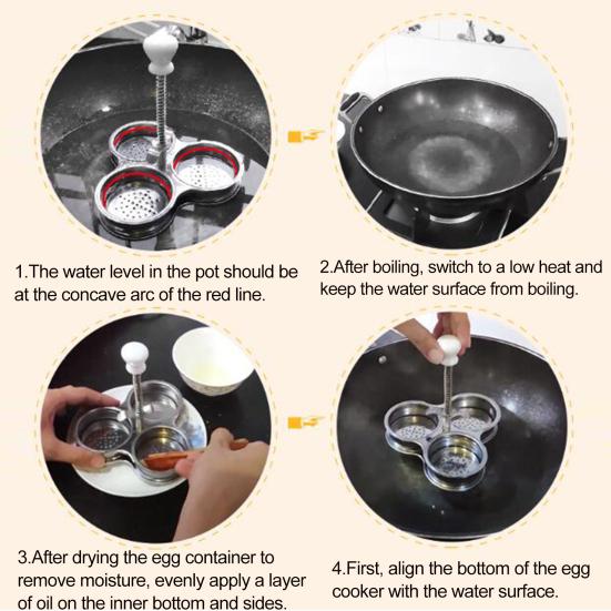 3-Grid Stainless Steel Egg Poacher