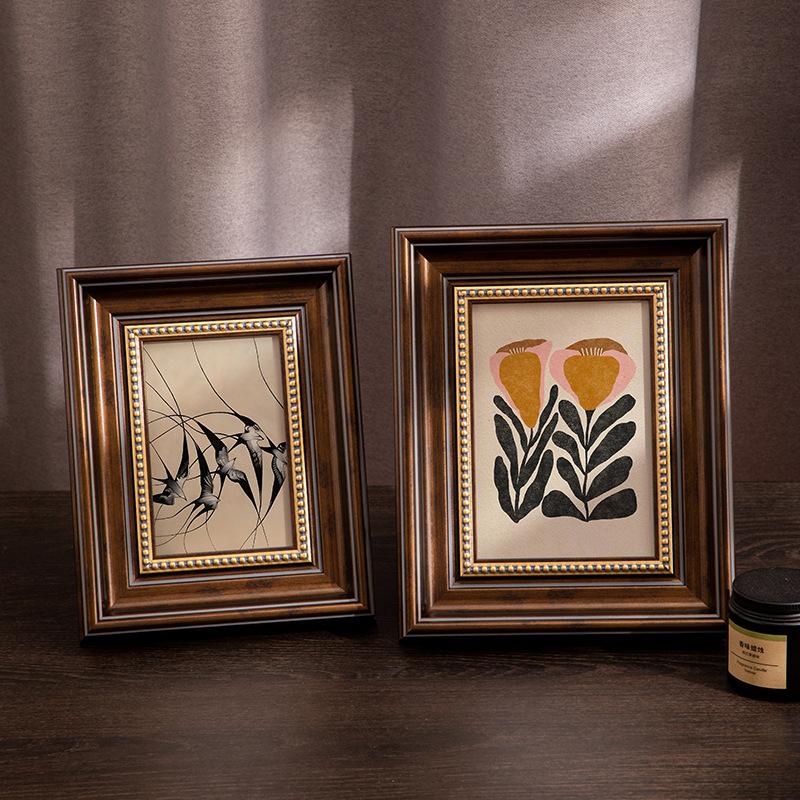 Resin Picture Frame Vintage Antique Photo Frame Retro Green Gold Picture Frames Home Decor for Wall Hanging or Tabletop Display