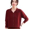 Hodo Women's Lapel Knit Sweater for Mature Women