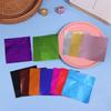 100 Bucăți 8x8Cm Multicolor Folie de Aluminiu Bomboane Ciocolată Biscuiți Cutie Hârtie de Împachetat DIY Metalic Lucios Cadou Hârtie Folie de Staniol Ambalaj
