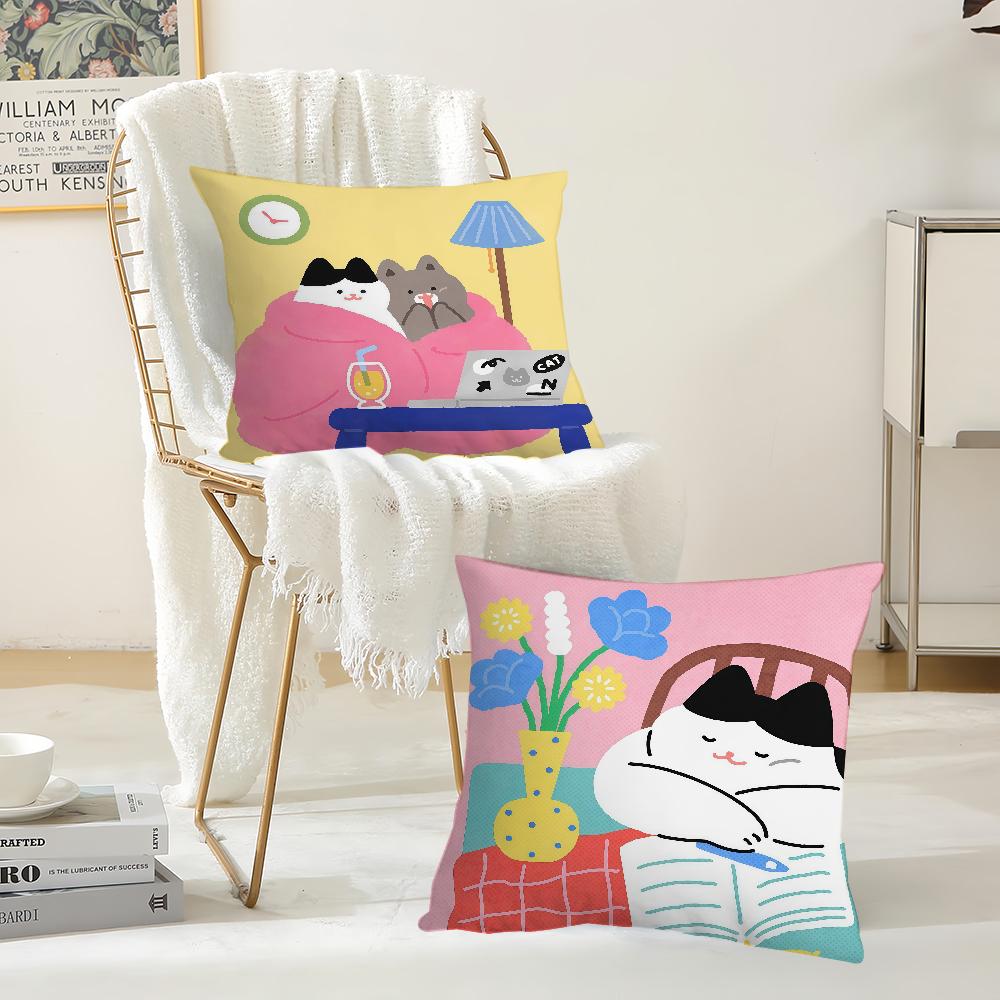Cartoon Cat Oorosi Pillow Case Suitable For Bedrooms Living Rooms Cars Home Decoration