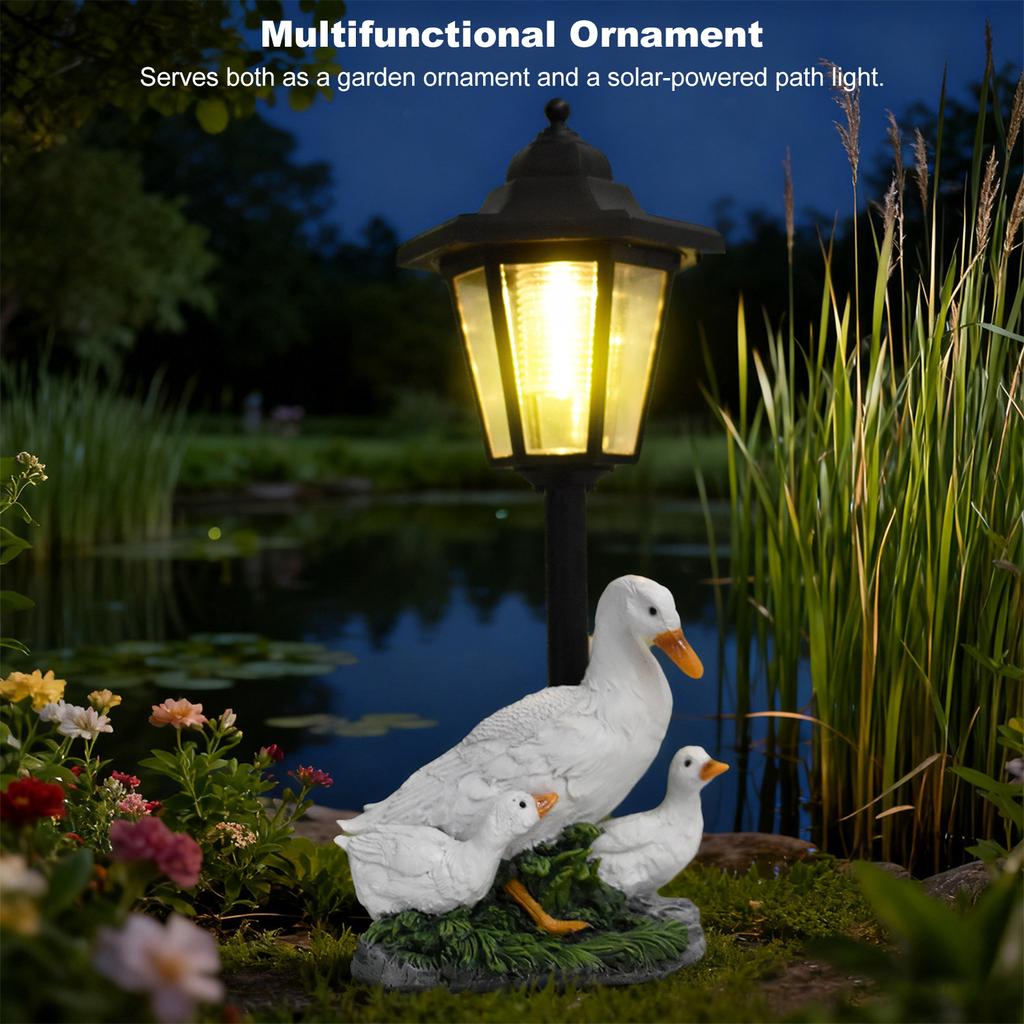 Animal Garden Ornaments Birthday Gifts for Grandma Mom Women with Solar Lights Animal Family Figurine for Lawn Patio Decor