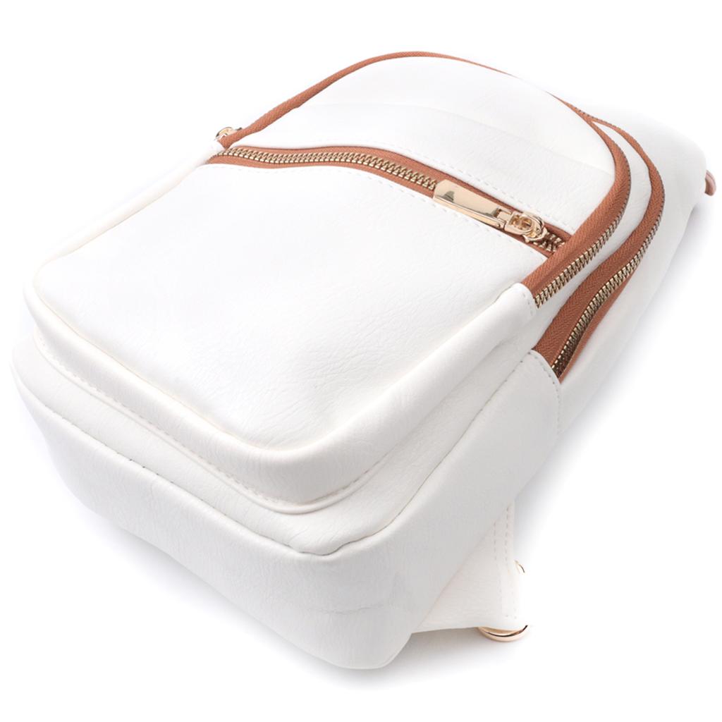 Stilvolle Damen-Umhängetasche mit einem Riemen aus Ökoleder VINTAGE Bag 22757 Weiß