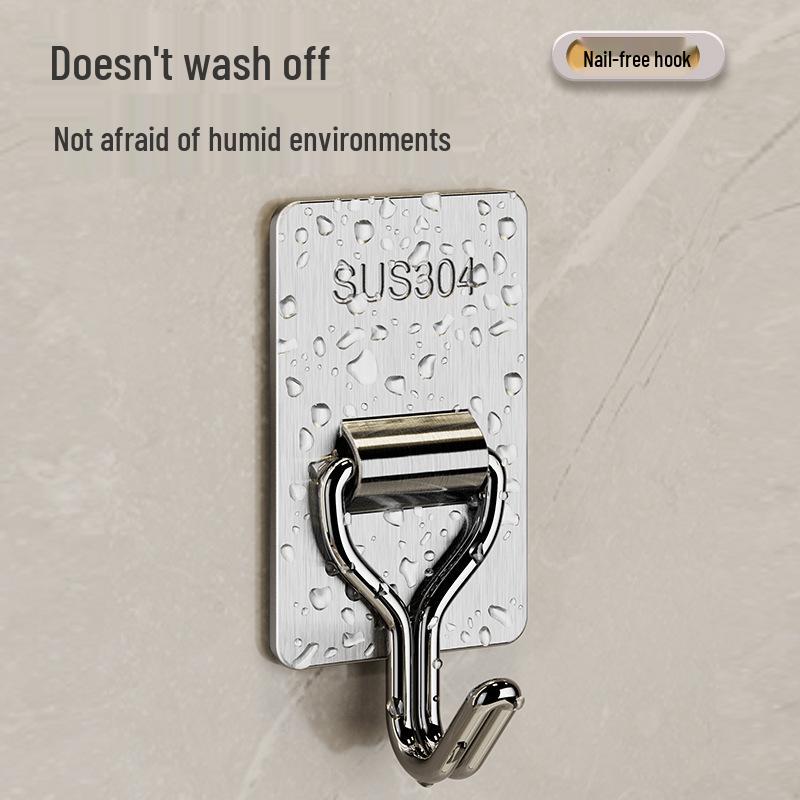 Strong Adhesive Stainless Steel Over-the-Door Hook for Coats – No-Drill, Ideal for Living Rooms, Kitchens, and Dorms