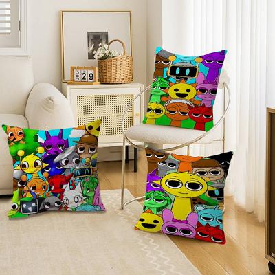 Cartoon S-Sprunki Pillow Cover For Bedroom Room And Living Room Sofa Decorative Cushion Cover