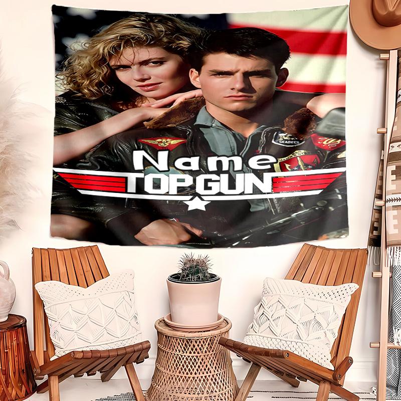 Personalized Top Gun Maverick Background Tapestry,Custom Name Birthday Party,Multifunctional Wall Decoration for Home Decor,Various Occasions