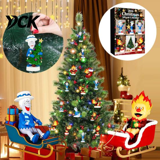 Holiday Gift Boxes Christmas Advent Calendar 2026, 24-Day Surprise Countdown with 24 for Kids Acrylic Pendants, Anime Themed Collectible Gifts