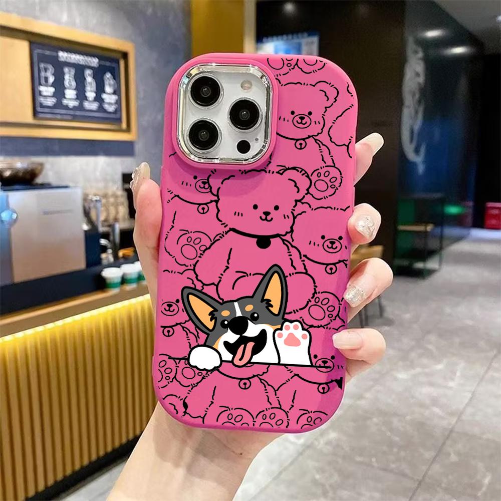 Phone Case: 2D flat design suitable for iPhone 18 17 16 15 14 13 Pro protective case, couple style, cartoon animals, Christmas and Halloween gifts