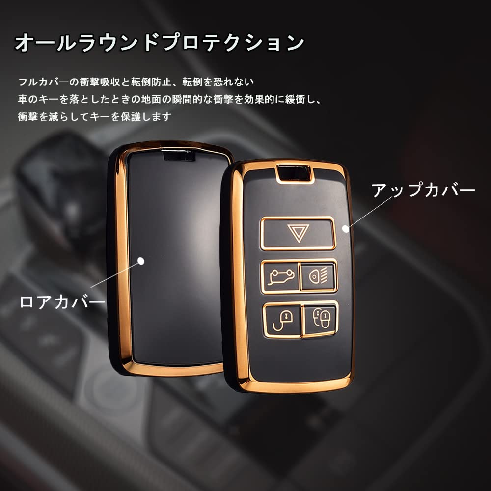 SANRILY Smart Key Case for Land Rover, Compatible with Range Rover Evoque, Range Rover Sport, Discovery Evoque, Jaguar, and More. Stylish Remote Key C