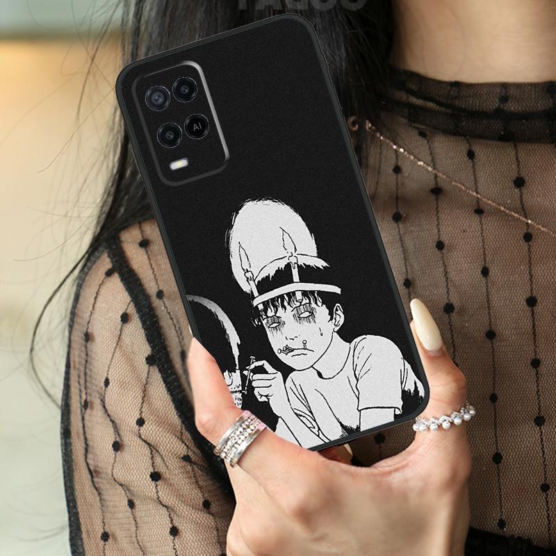 Horror Manga Style Case For Oppo A80 A60 A40 A17 A57 A77 A74 A54 A94 A78 A98 A18 A38 A58 A96 A76 A16 A15 A5 Pro