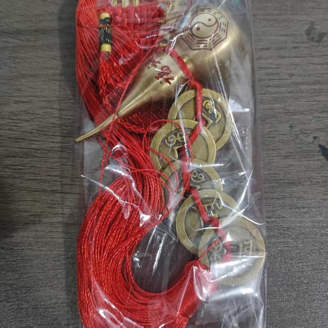 

Латунний гарбуз процвітання з п ятьма монетами імператорів: Приваблюйте Багатство, Відганяйте Зло, Підвіска «Вузл Удачі» 2.5cm Thickened Coin