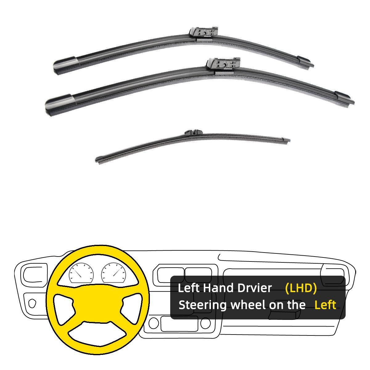 

3 шт. для Volvo XC90 MK2 2016-2020 24 20 14 передние и задние щетки стеклоочистителя лобовое стекло резак для окон аксессуары 2016 2017 2018 2019 2020 Left Hand