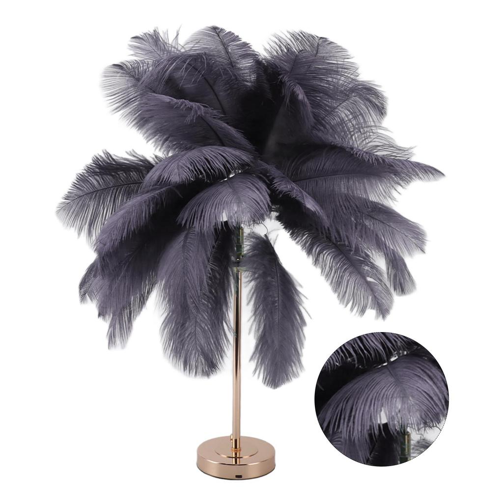 Decorative Table Lamp 30PCS Feathers USB Rechargeable Light Touch Control Desk Light Built In