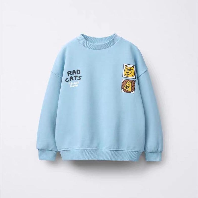 2025 New Print Animals Children's Sweatshirt Tops Long Sleeve Crewneck Kids Clothes Hoodie Loose Fashion Boy's Autumn Clothing