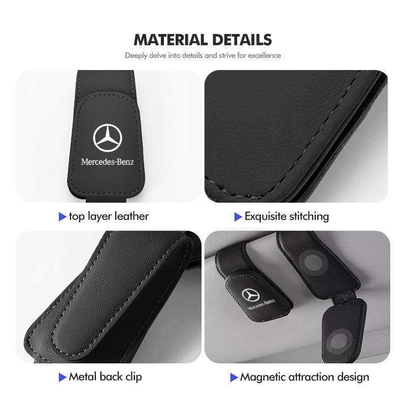 D6Magnetic Car Glasses Holder Sunshade Platep Card Ticket Clip For Mercedes Benz CLK GLC W212 C200 C300 W203 W204 W205 W169 W176