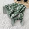 Spring and summer Japanese small fresh headscarf new versatile floral cotton and linen small square scarf women's thin decorative scarf silk scarf