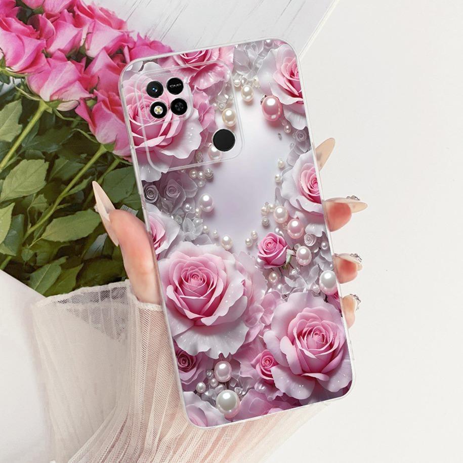 For Xiaomi Redmi 10A Case New Fashion Flower Cover Soft Clear Silicone Bumper Protective Shell For Xiaomi Redmi 10A Sport Fundas
