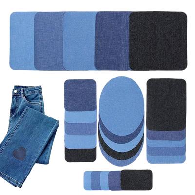 Aufbügel-Aufnäher für Jeans Aufbügel-Reparatur-Dekorations-Set 25 Stück Jeans Denim Aufnäher Set für Kleidung Hosen Jacke Tasche Rucksack