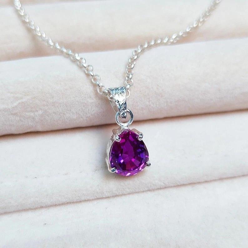 Natural Purple Tanzanite 18 Ct Pear Cut 925 Sterling Sliver