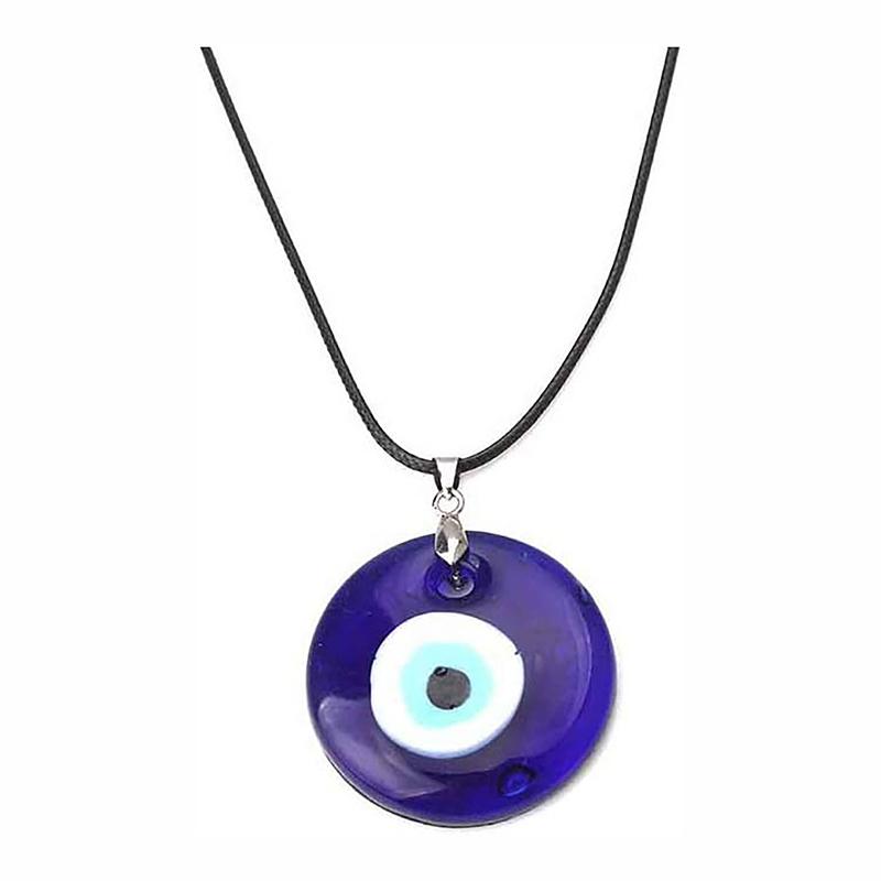 Color Glass Blue Evil Eyes Pendant Necklace Women Men Round Turkish Lucky Eye