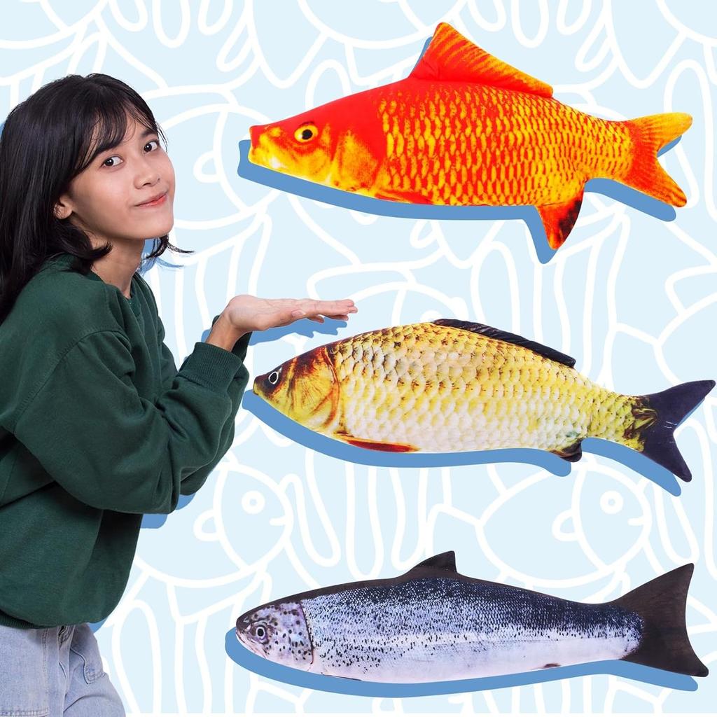 3D Giant Soft Fish Cushion Pillow Carp Plush Pillow Stuffed Toy Throw Pillow for Home Decoration Gift Kids Pillow Stuffed Animal
