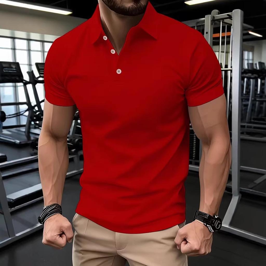 Essential Slim Fit Short Sleeve Polo Shirt, Casual Top for Daily & Gym