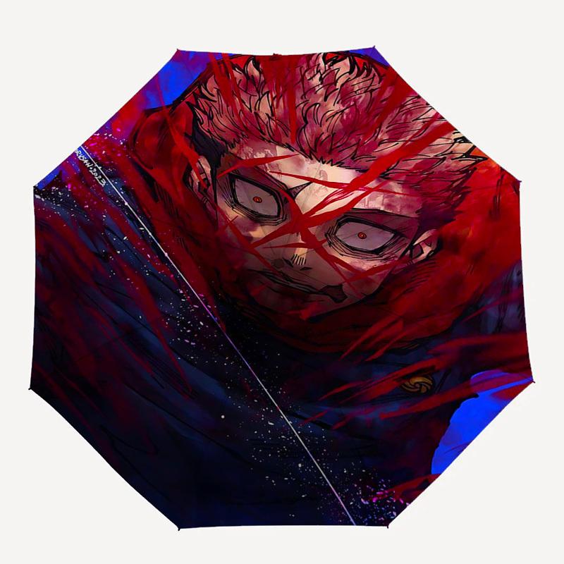 1 Stück Jujutsu Kaisen Satoru Gojo Regenschirm Automatisches Öffnen & Schließen, Faltbares Design, Outdoor, Perfektes Geschenk für Fans, Reisende, Tägliche Nutzung.C025