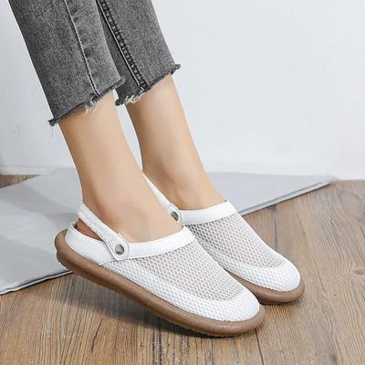 Mode Mesh Sandalen Frauen Wohnungen Schuhe Sommer Maultiere Hausschuhe Sport Wandern Casual Halbe Hausschuhe Mode Dias Zapatillas Mujer