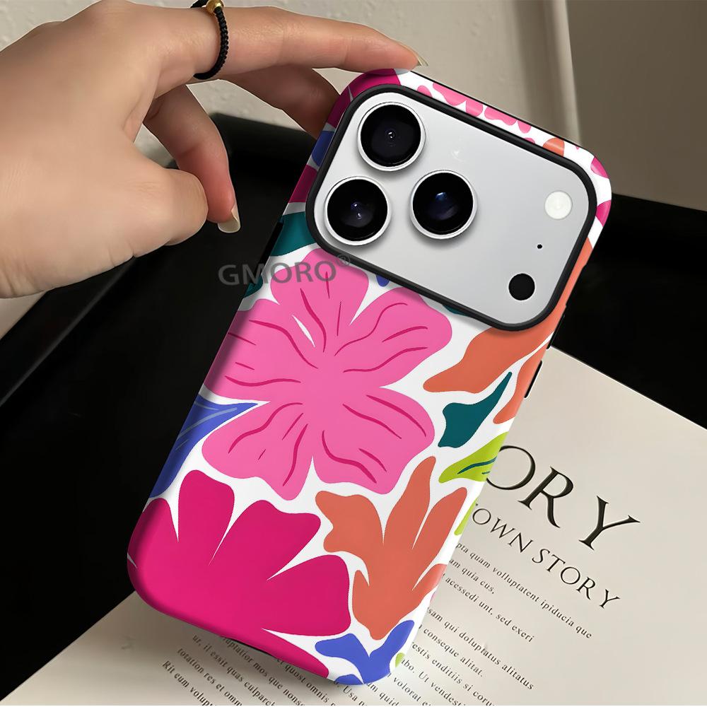Harajuku Flower Suitable for Apple 17pm Film 2-in-1 iPhone AIR Double-layer anti-drop protective case