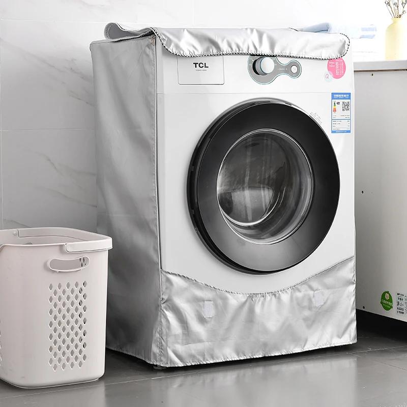 Waterproof Washing Machine Cover Home Polyester Roller  Laundry Silver Coating Dustproof Case Cover
