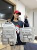 Nylon School Backpack For Students With Design And Letter Pattern For Campus Use